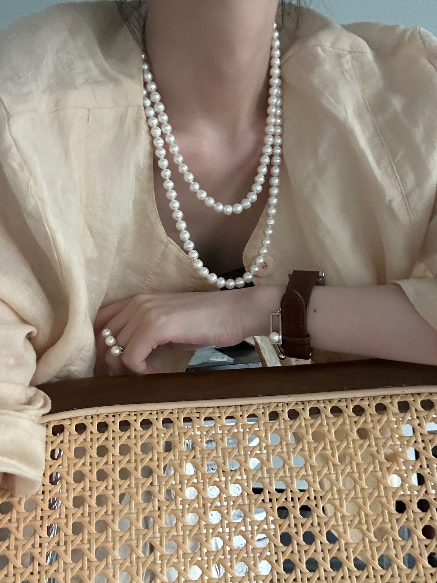Sterling Silver ThreadedPearlNecklace