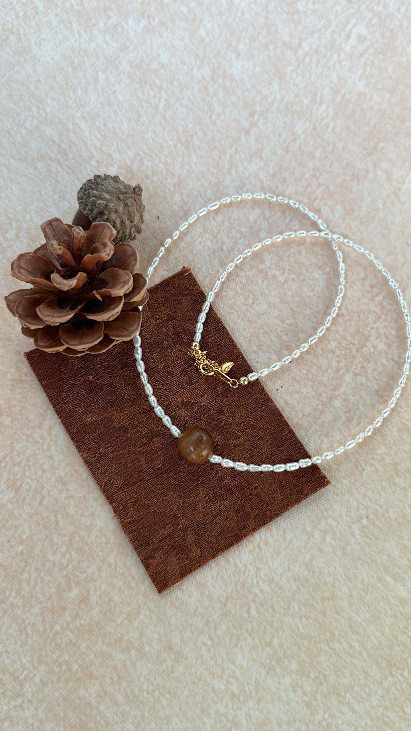 Sterling Silver Gold 14K Gold Filled Rosewood India Girl Pearl Necklace