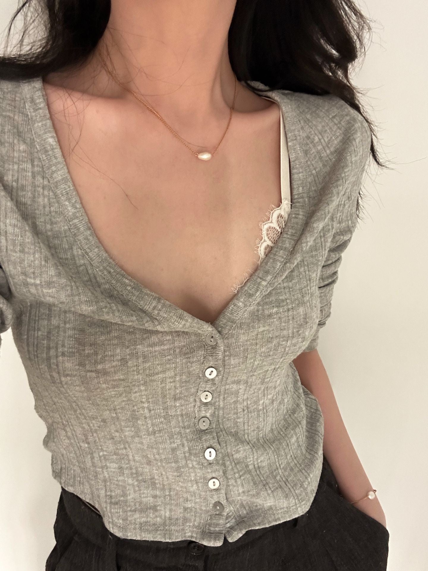 US14KGold Filled PetalPearlNecklace
