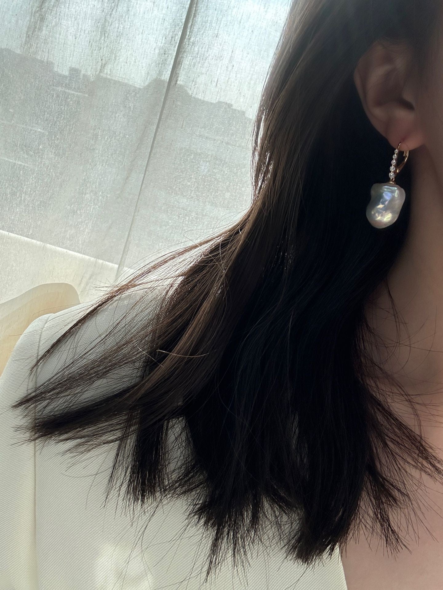 Silver Gold Plated Straight Line Earrings