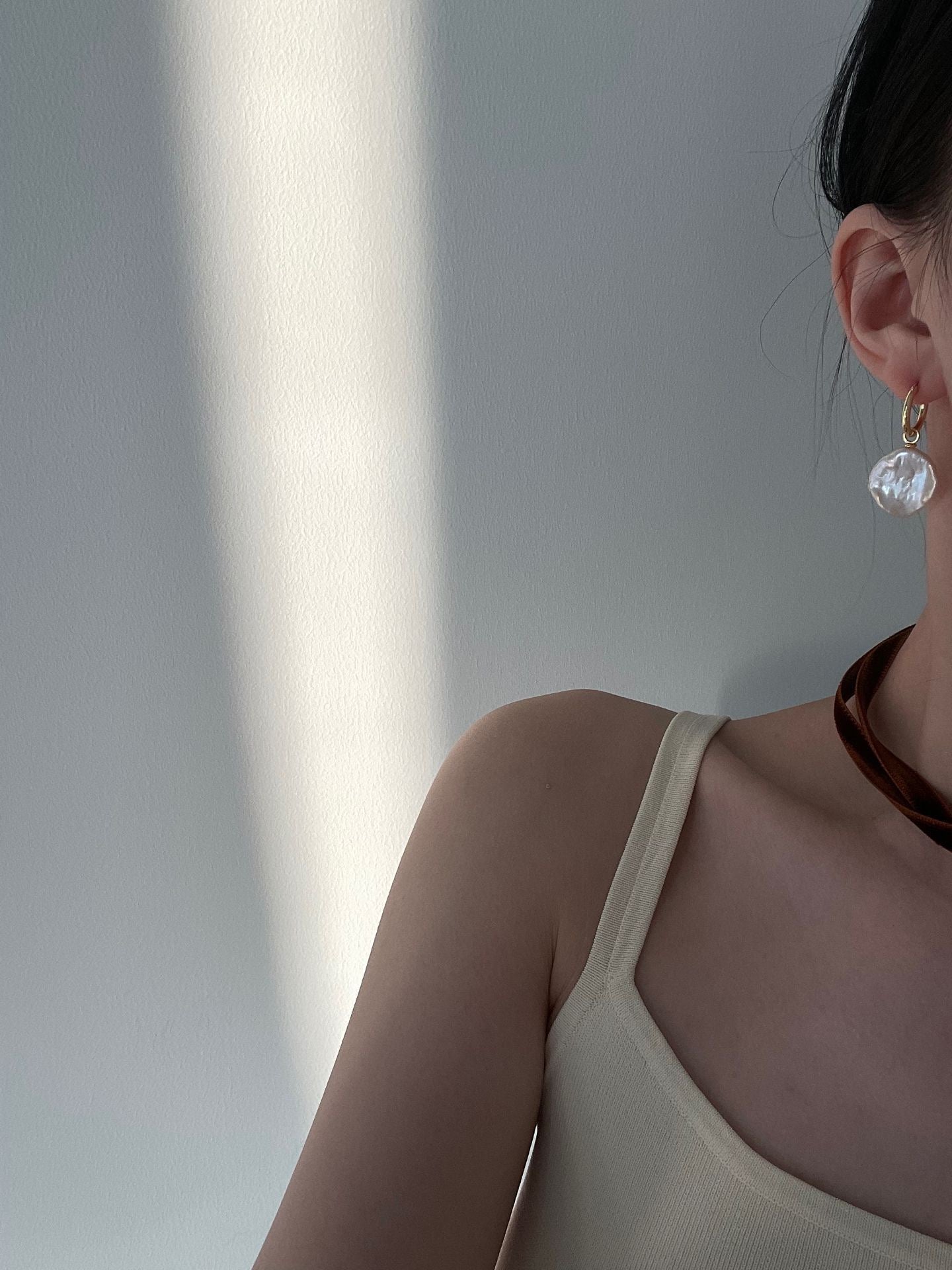 18K gold-plated silver Petal metal earrings