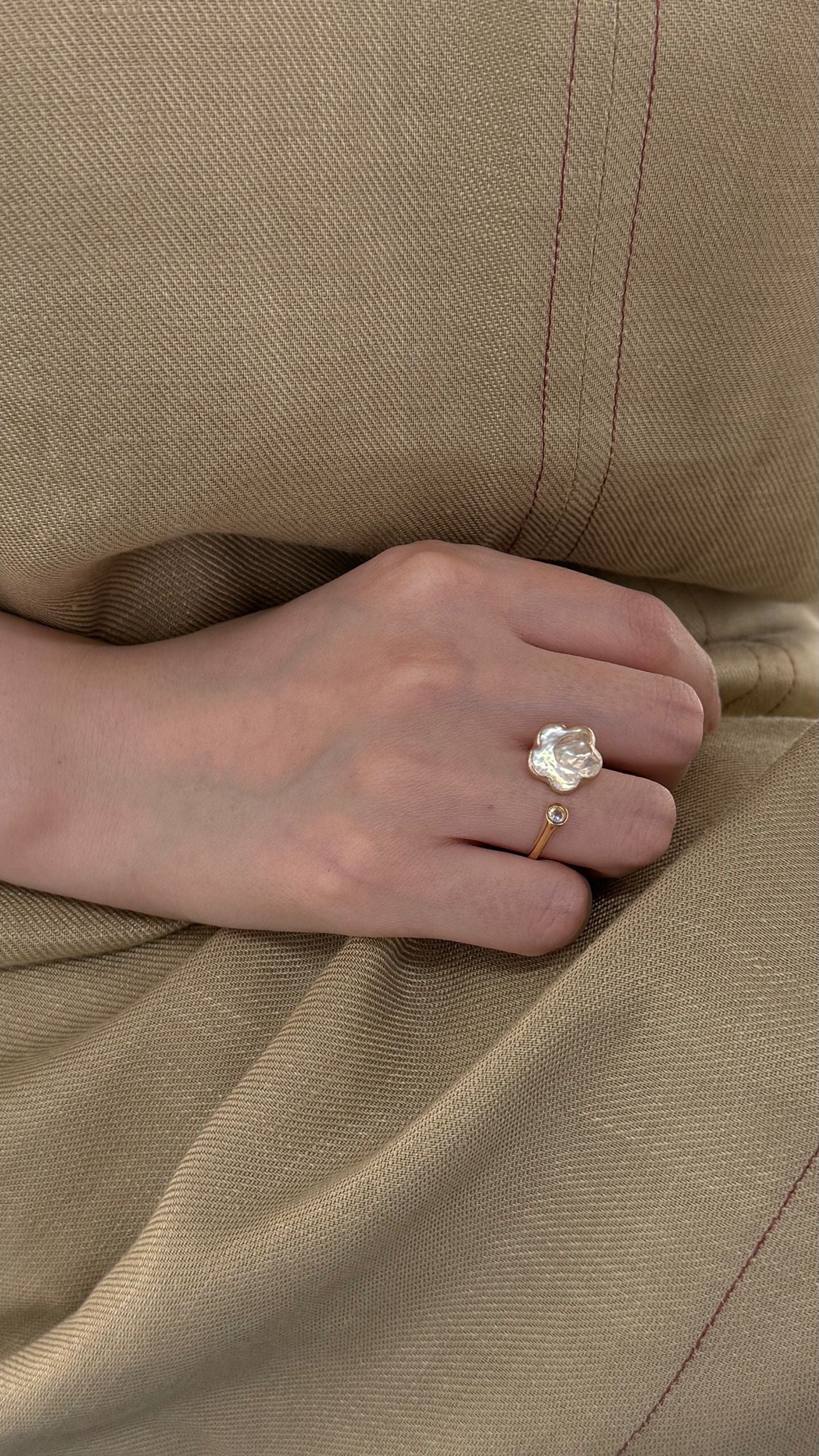 Sterling Silver Gold Silver Plum Blossom Ring