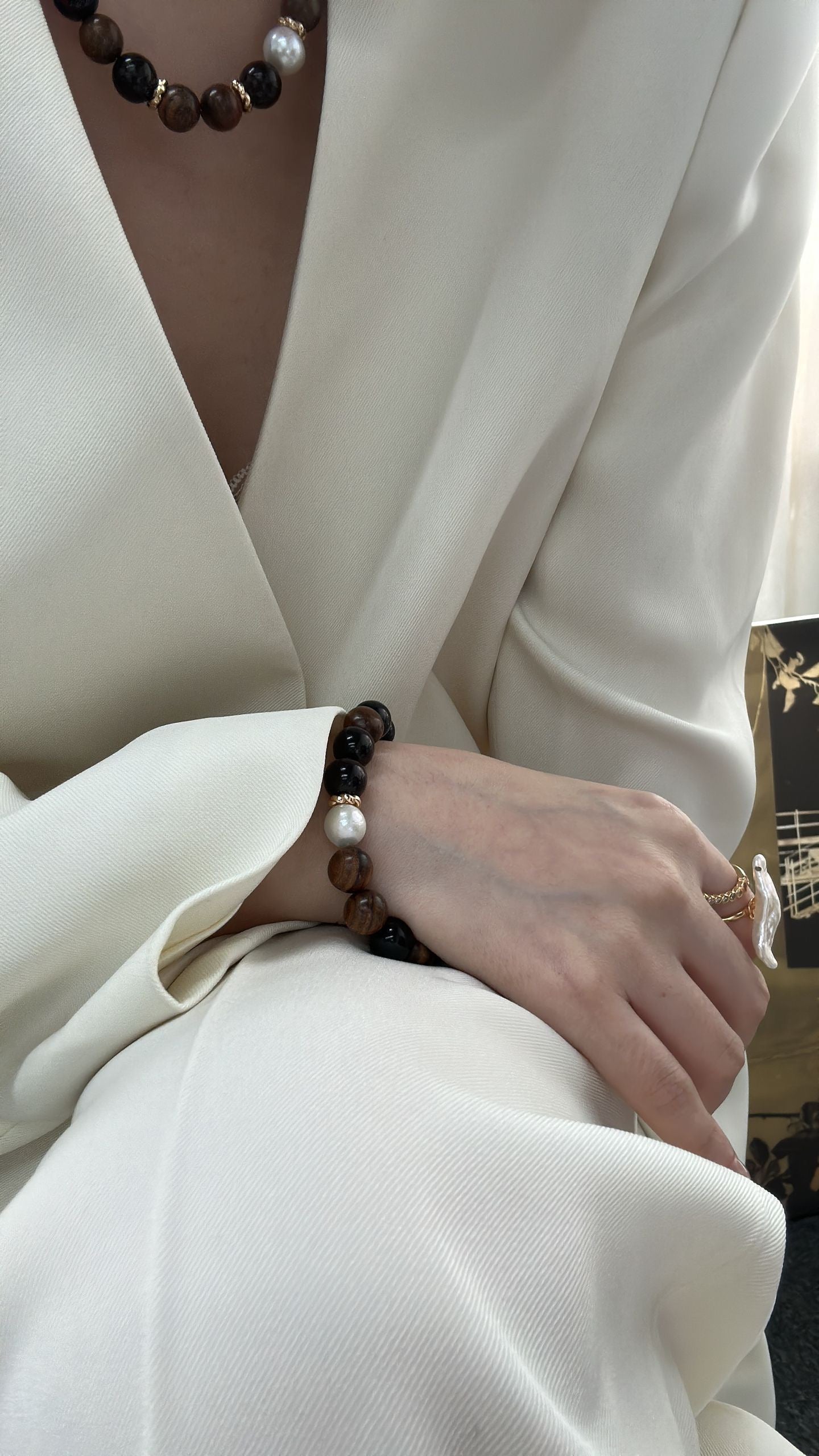 Copper VandykeBrown WoodBracelet