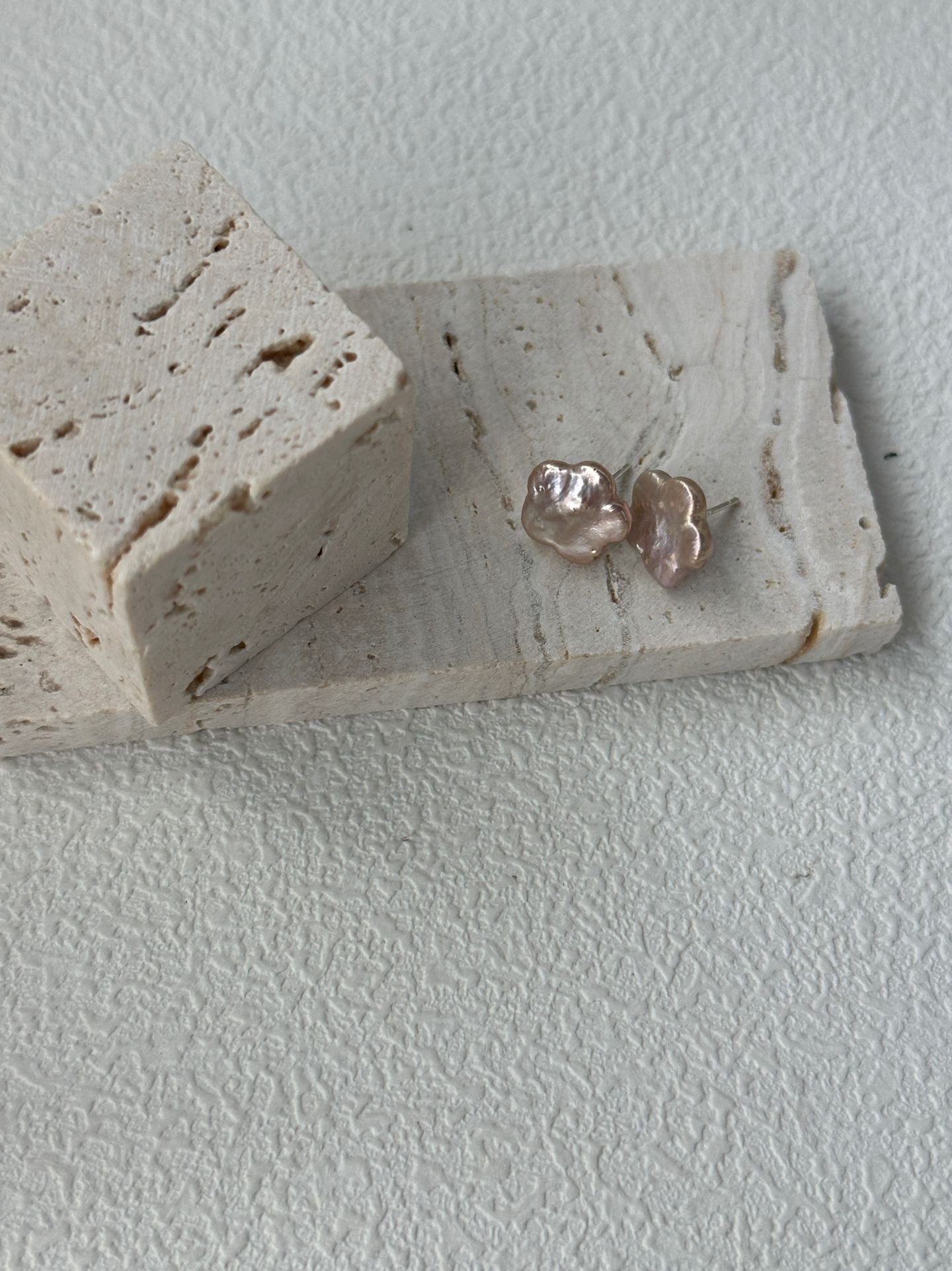 Sterling Silver Plum Blossom Stud Earrings