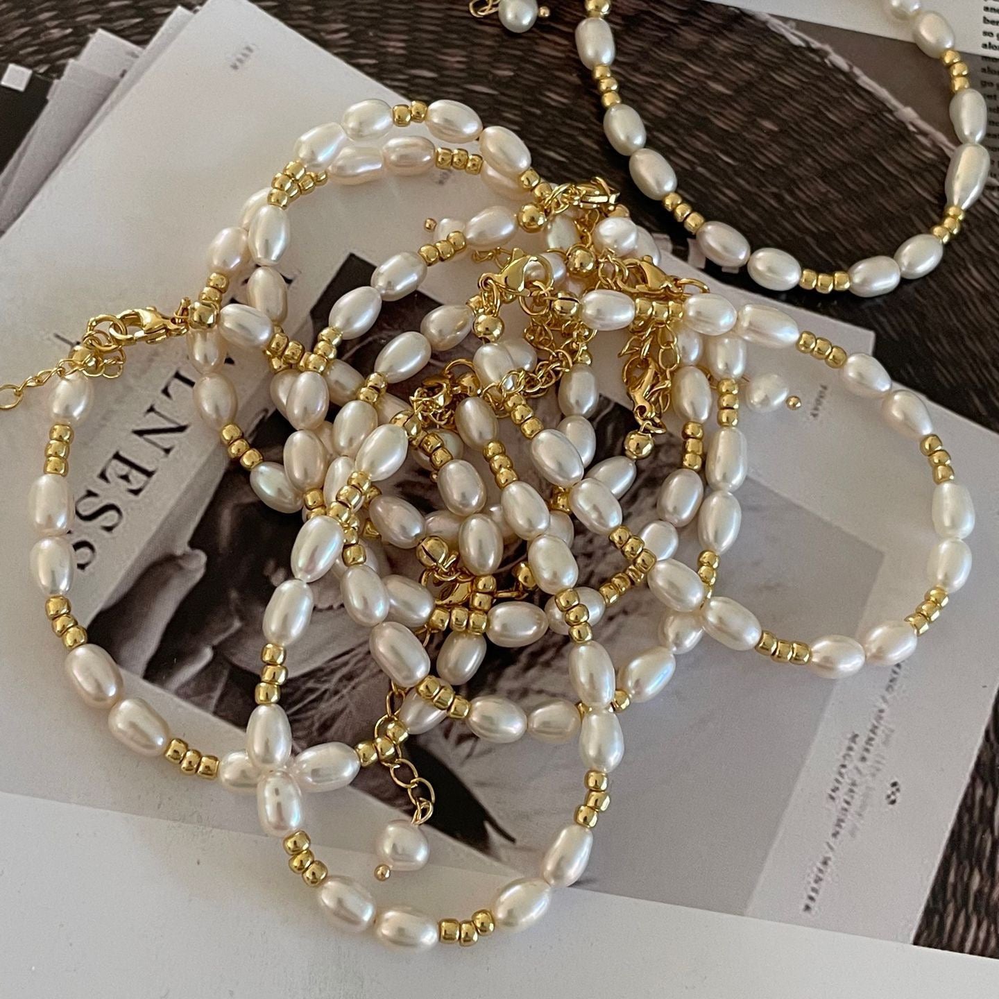 Gold Pearl Pearl Bracelet Gold Pearl Pearl Bracelet