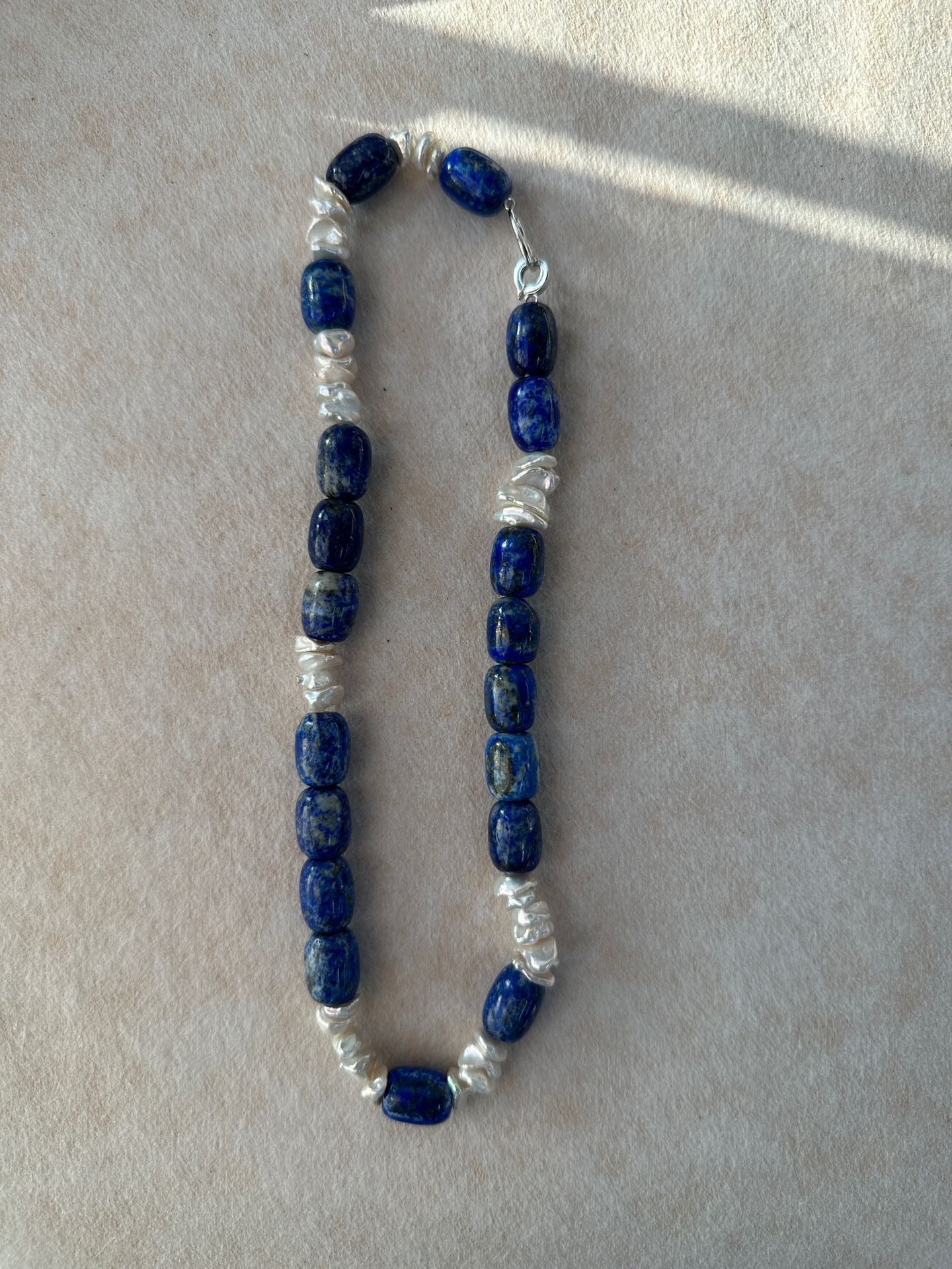 Sterling Silver Natural Blue Stone Necklace
