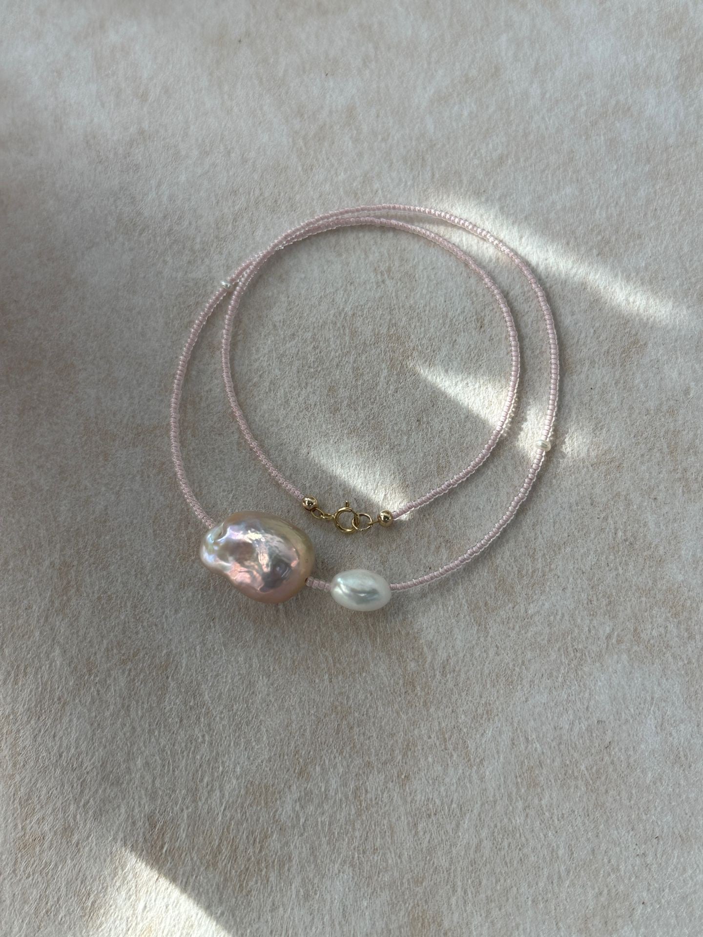 14KGold Filled PinkFairyPearlNecklace