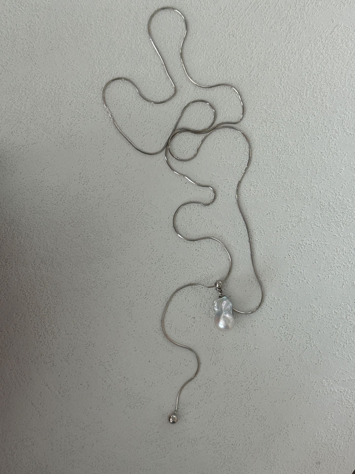 Sterling Silver Small BaroquePull-outNecklace