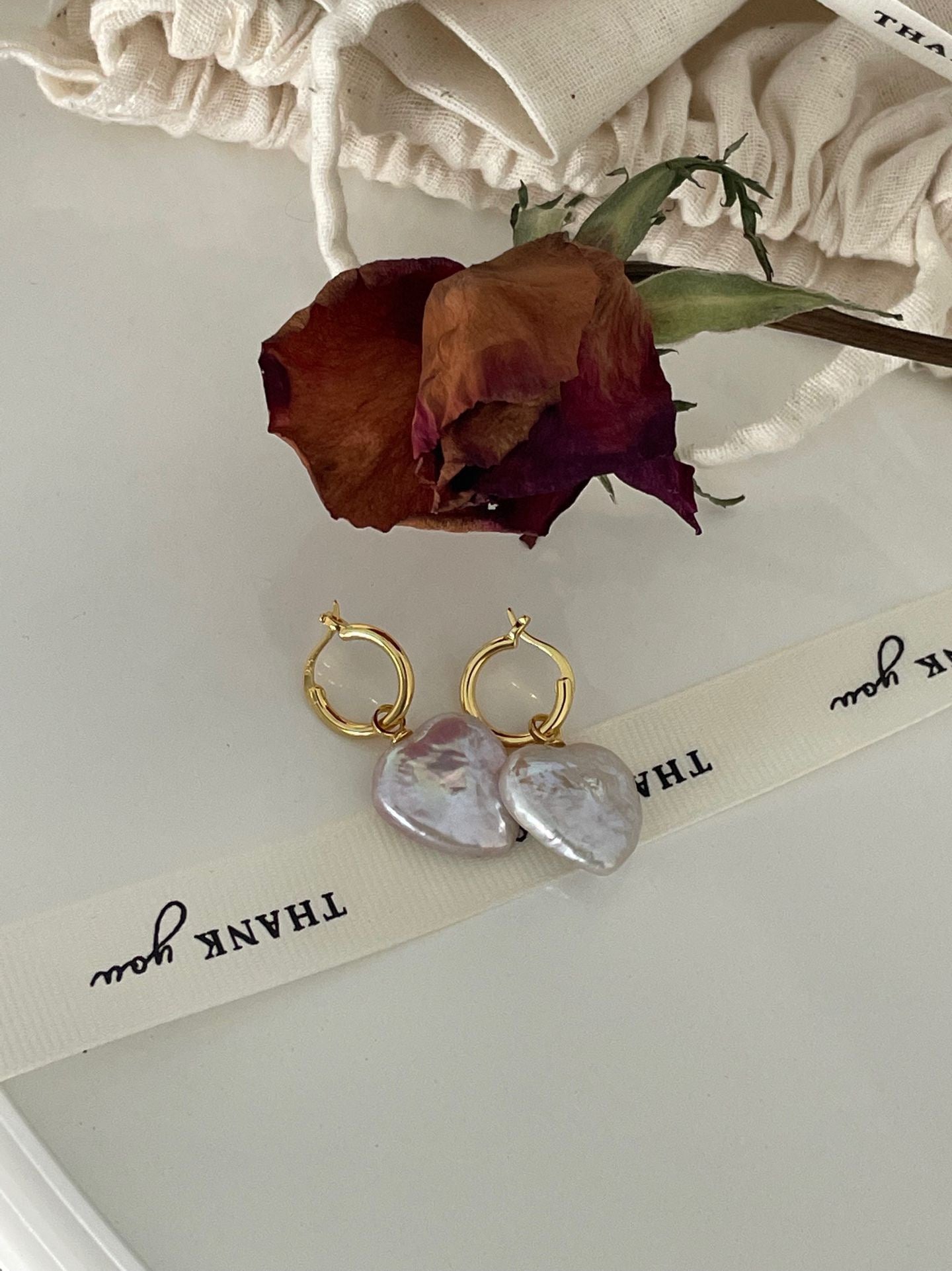 Silver Gold Plated 18K Large Heart Earrings