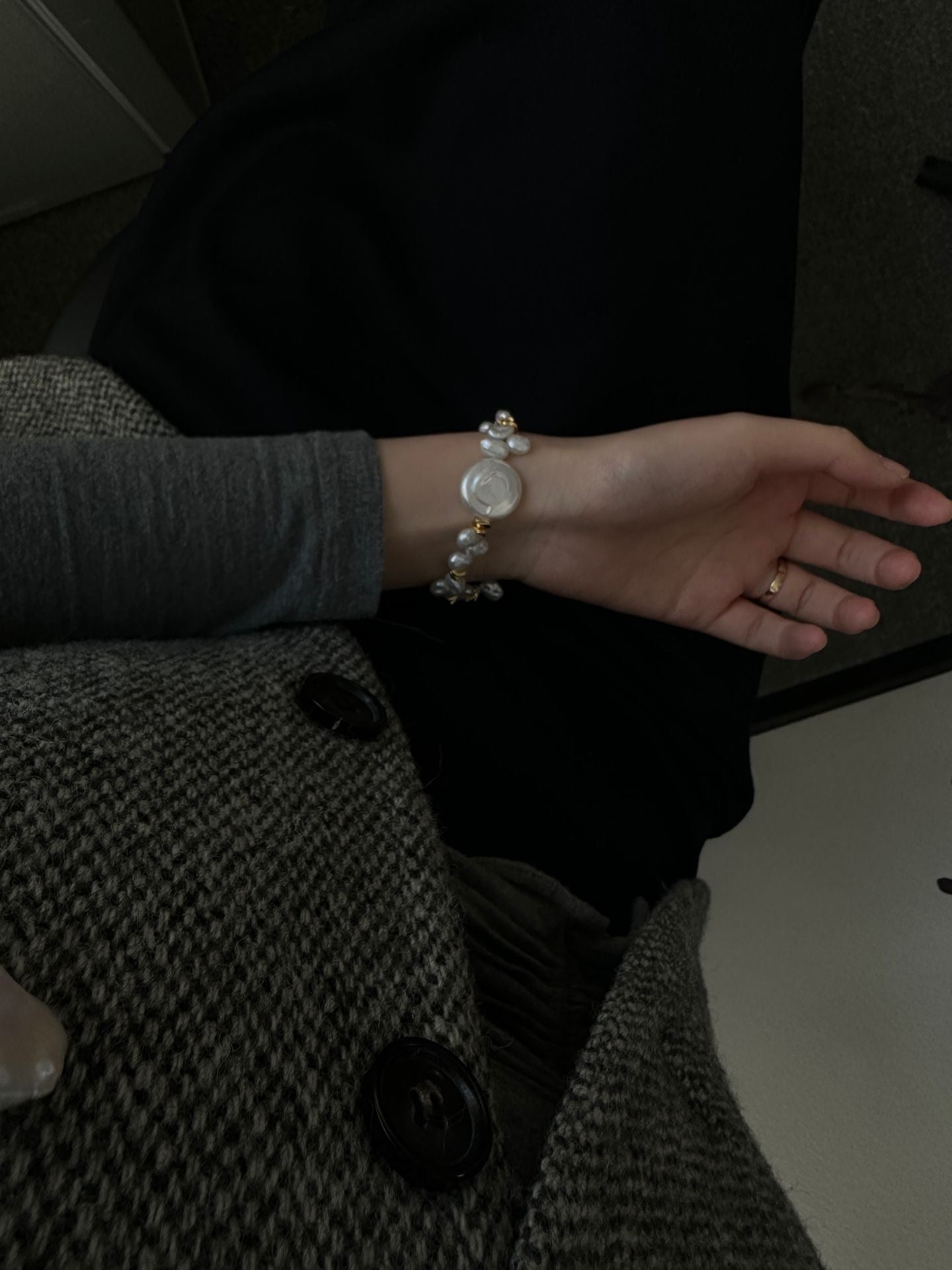Buckle Silver Gold Plated 18K Copper keshi Bracelet