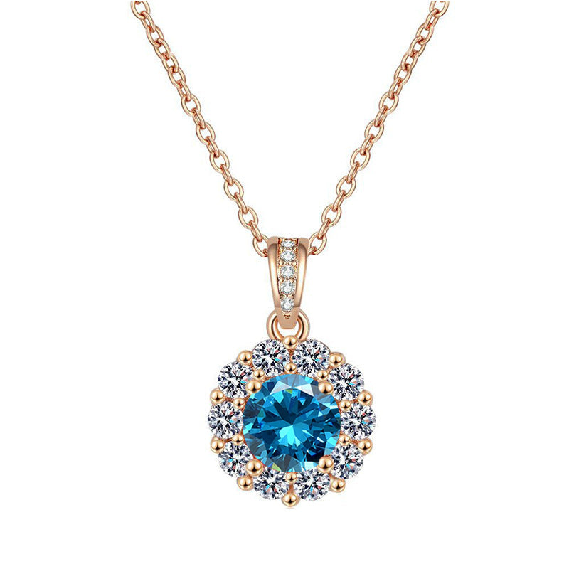 Bright Galaxy Champagne Gold Ring Earrings Necklace Bracelet Jewelry Set