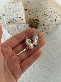 Sterling Silver Small Baroque Diana Stud Earrings