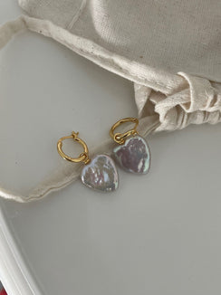 Silver Gold Plated 18K Large Heart Earrings