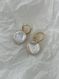 18K gold-plated silver Petal metal earrings