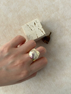 Silver Gold Plated 18k Colorful Wide Ring