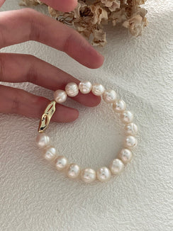 Domestic 14K Gold Filled Natural Freshwater Threaded bead bracelet