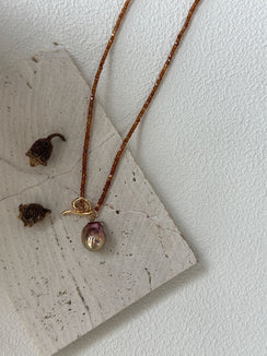 Silver Gold Plated 18K Garnet Dazzling Small Baroque Necklace