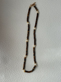 Silver Gold Plated 18K Others Copper Gold Plated Caramel Tiger Eye Necklace