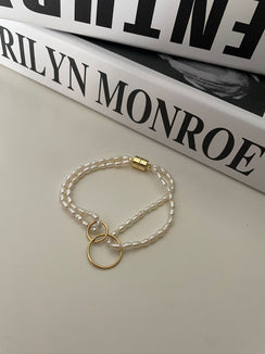 Silver Gold Plated 18K Buckle Domestic 14K Gold Filled Pearl Bracelet