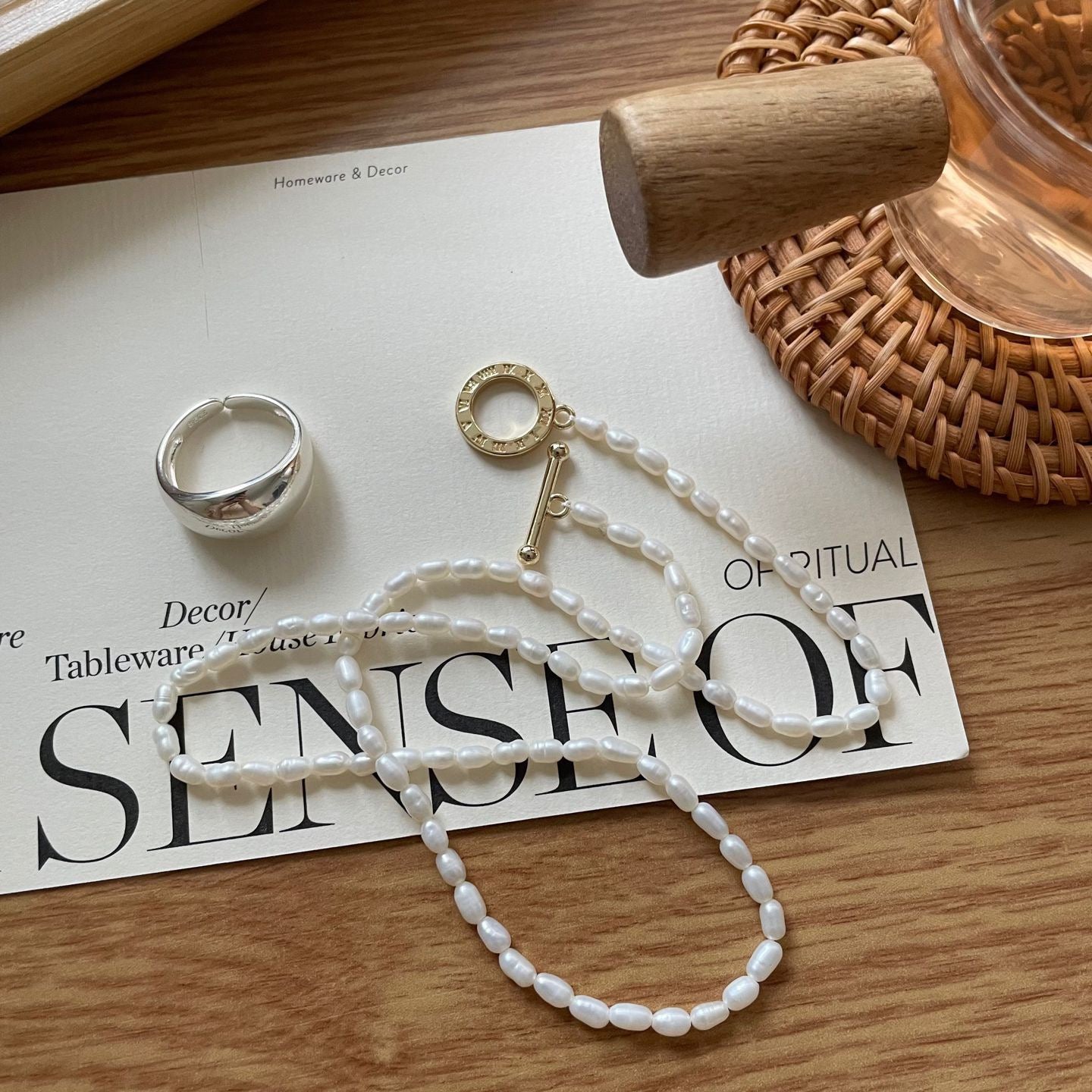 Domestic14KGold Filled NaturalSeedOT BuckleNecklace