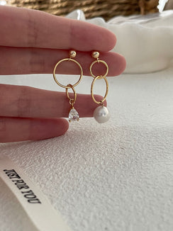 US 14K Gold Filled Galaxy Asymmetric Earrings