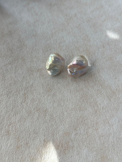 Sterling Silver FairyLarge BaroqueStud Earrings