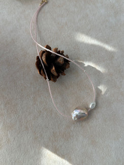 14K Gold Filled Pink FairyPearl Necklace