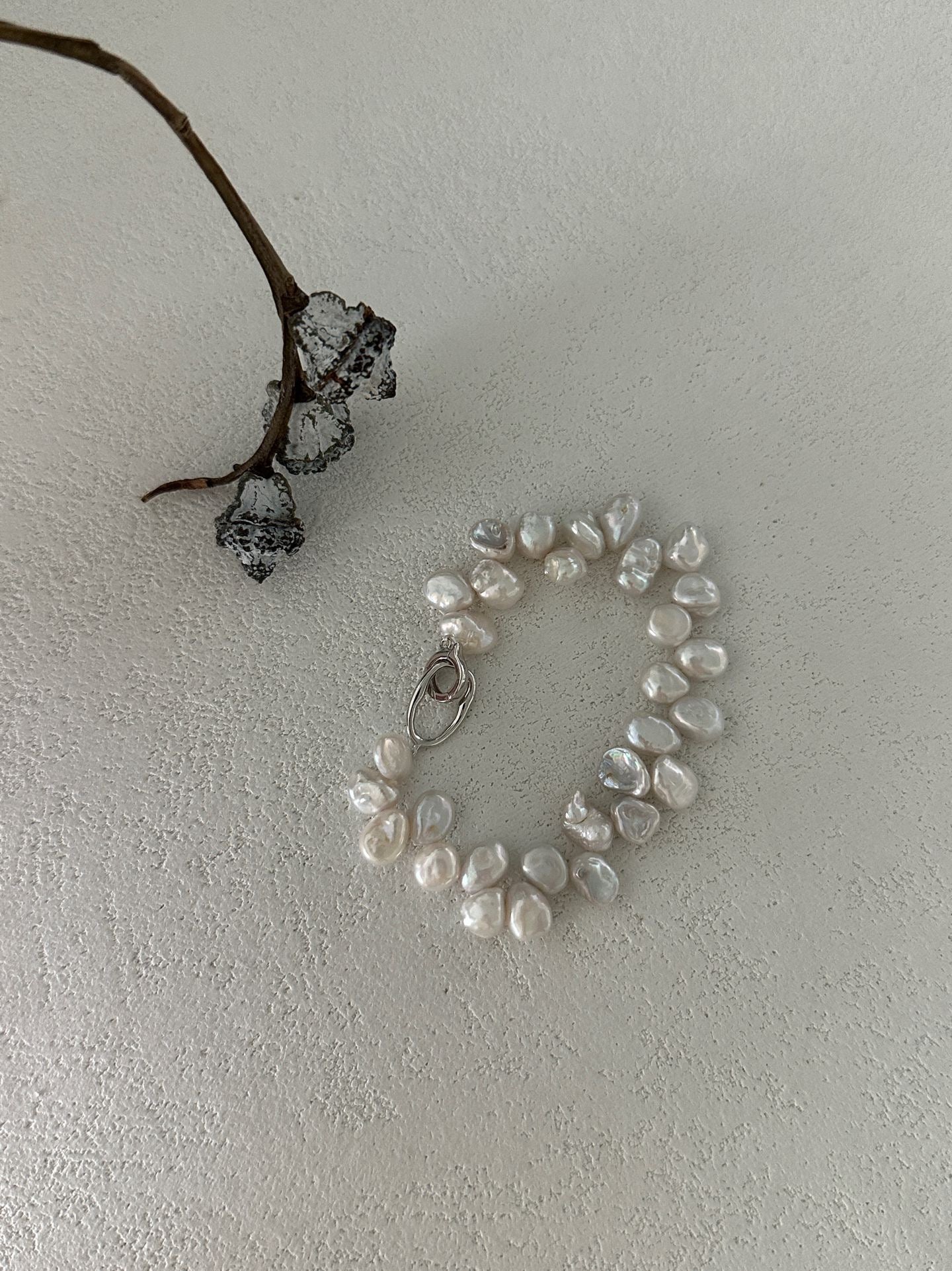 Sterling Silver keshi Pearl Bracelet