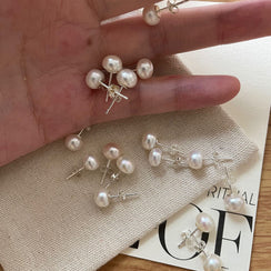 Sterling Silver High Luster Button Stud Earrings