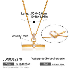 Titanium Steel T-Bar Pendant Necklace