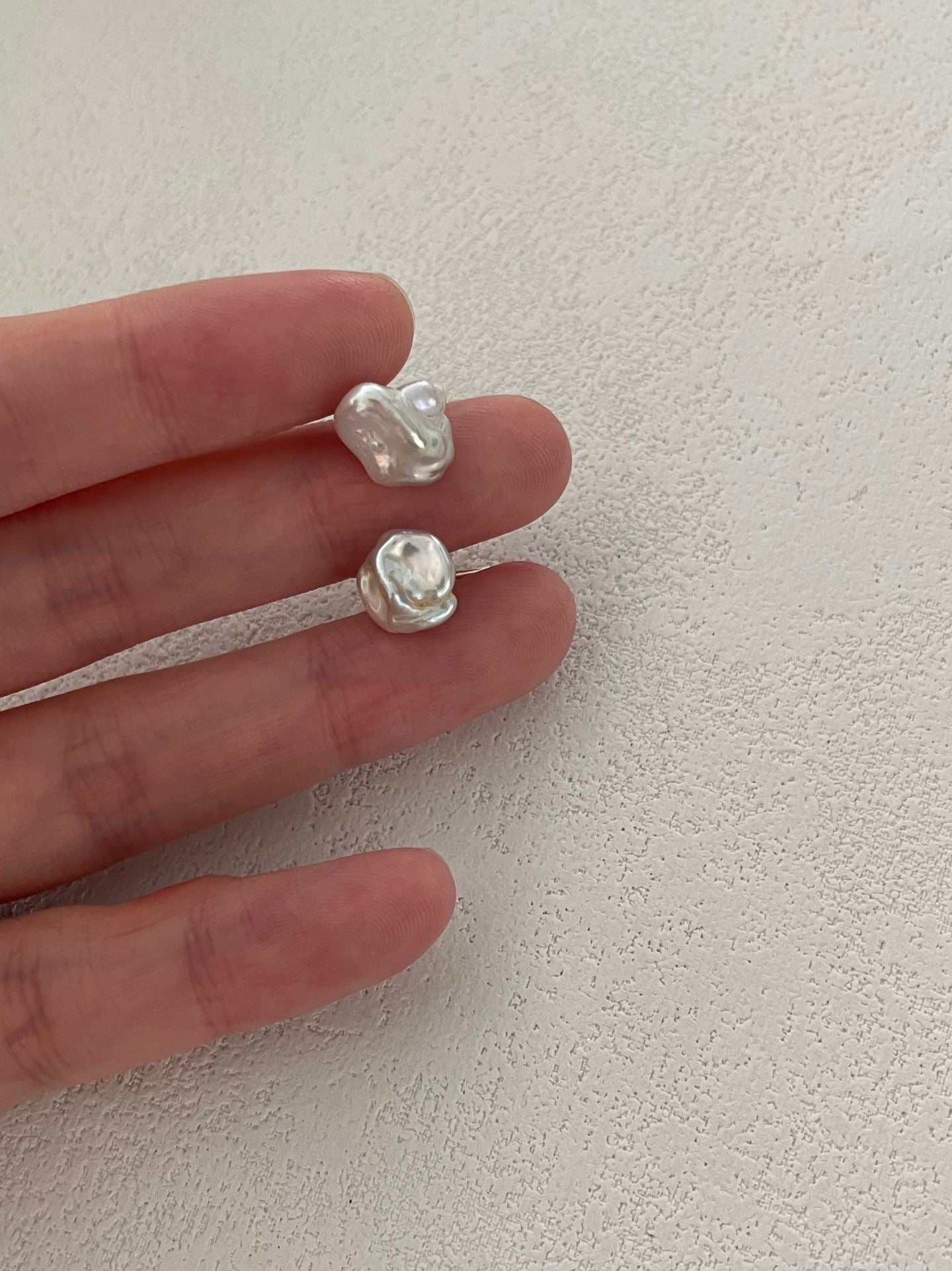Sterling Silver keshi Stud Earrings