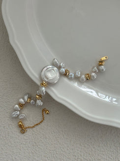Buckle Silver Gold Plated 18K Copper keshi Bracelet