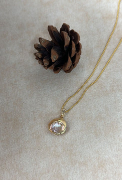 Metal Bean Petal Necklace