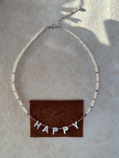 Sterling Silver Pink Tourmaline Letterhappy Necklace