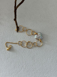Full Silver Gold Plated 18K Hoop Heart Bracelet