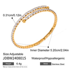 Titanium Steel Full Zircon Row Drill Bracelet