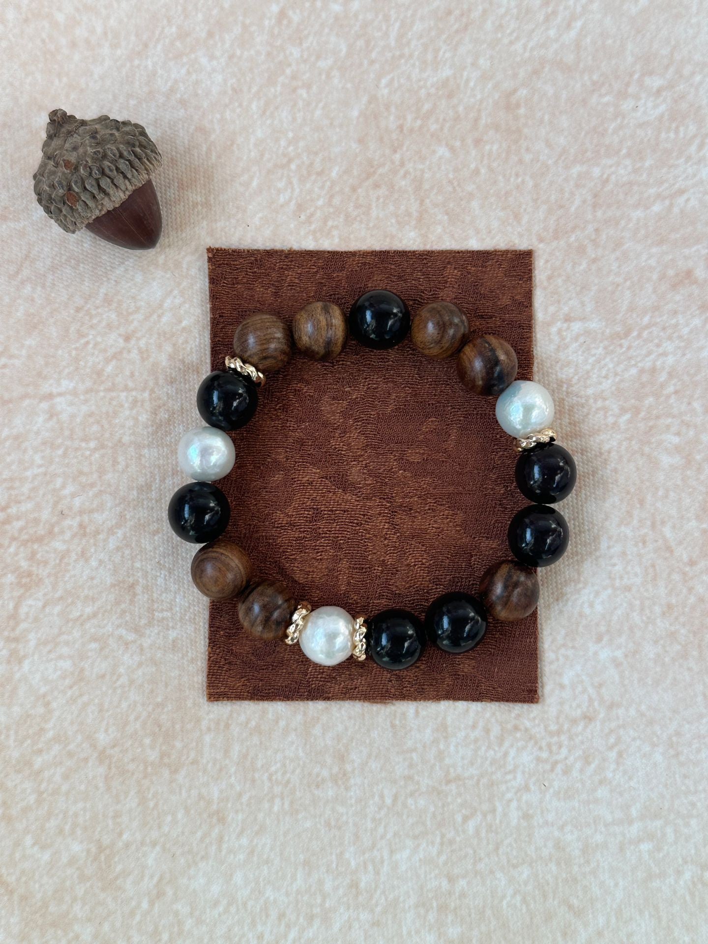 Copper VandykeBrown WoodBracelet