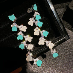 Hundred Flowers Peacock Diamond Jewelry Set