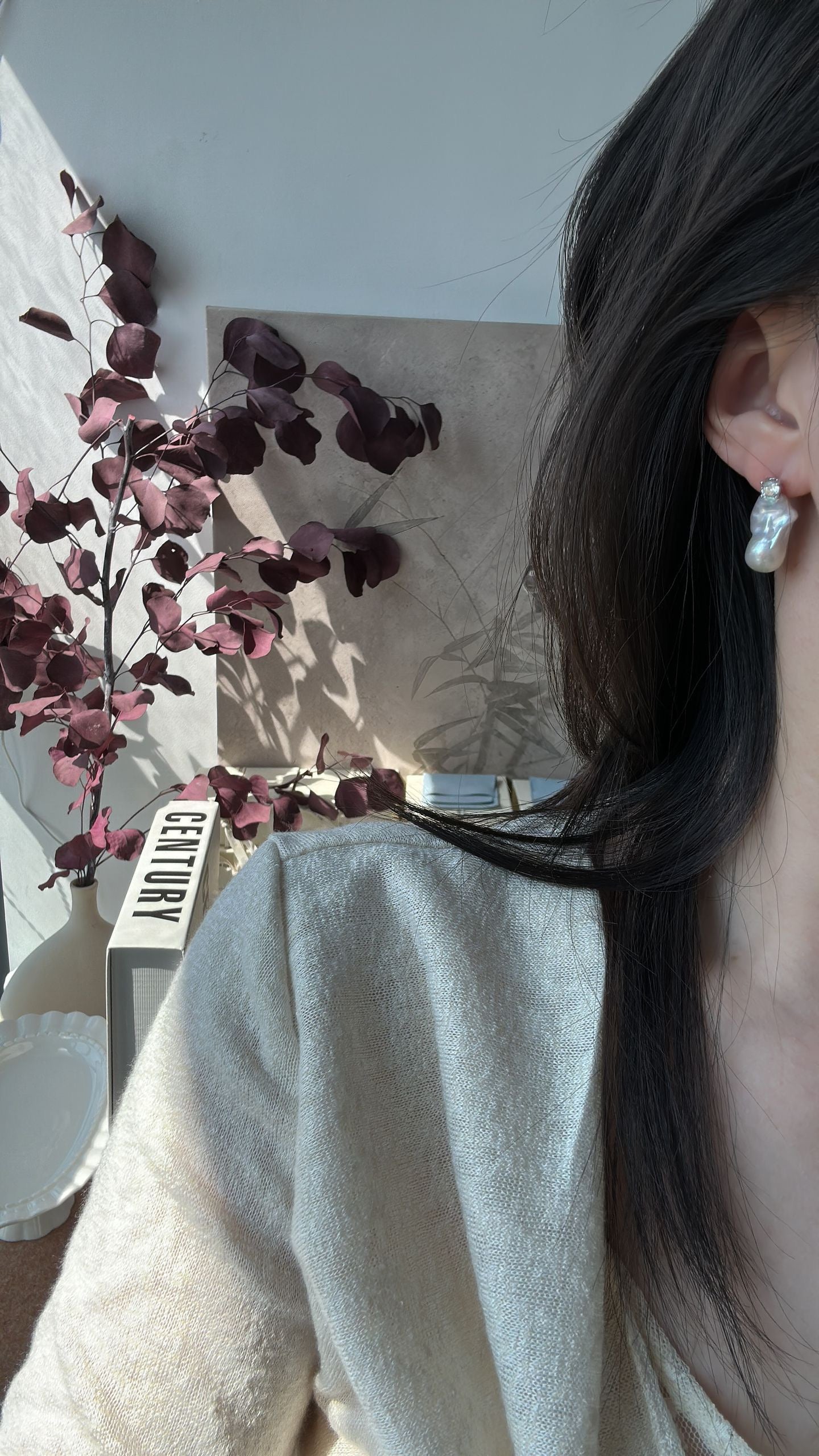 Sterling Silver Small Baroque Diana Stud Earrings