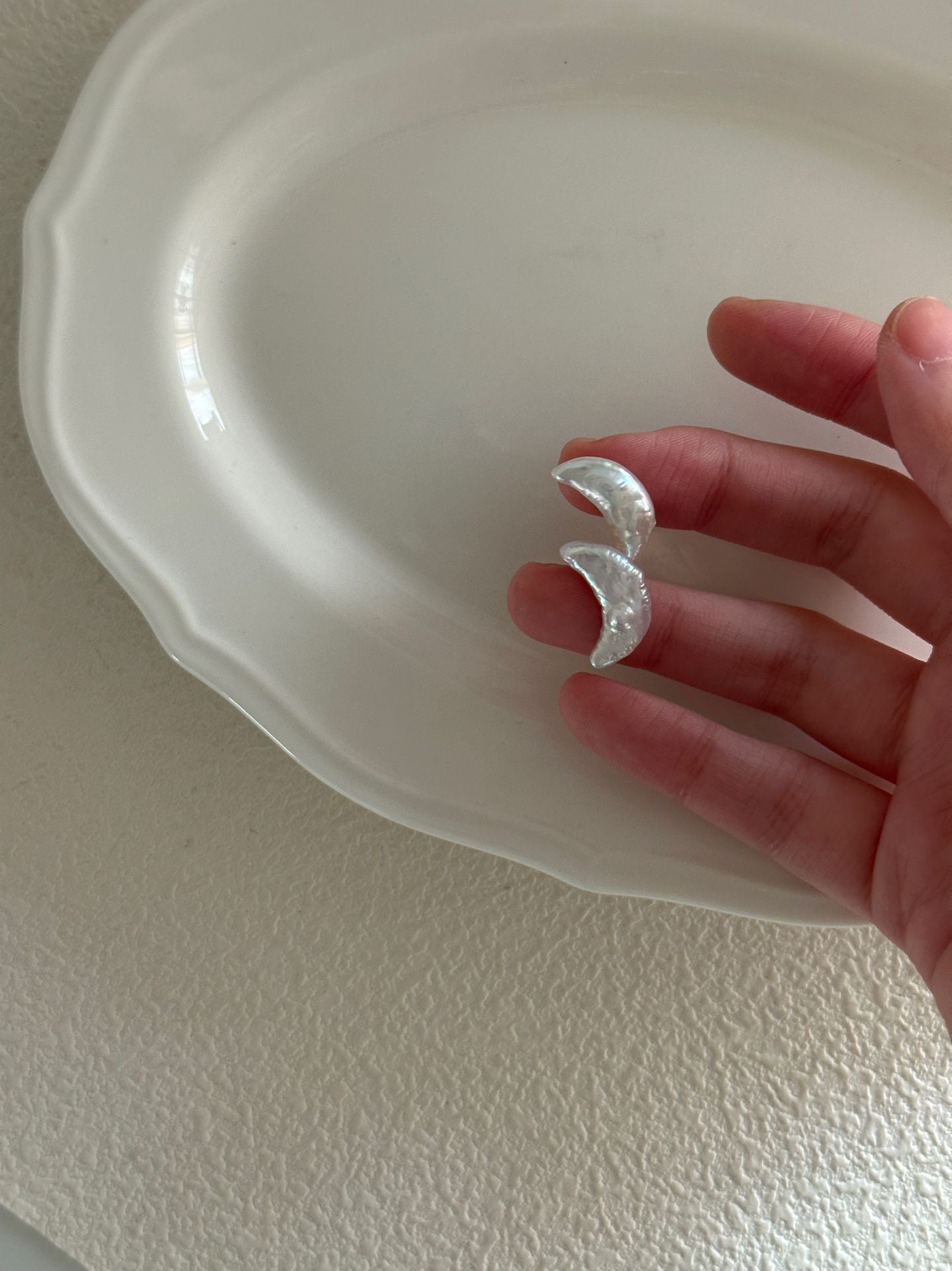 Full Sterling Silver Moon Stud Earrings