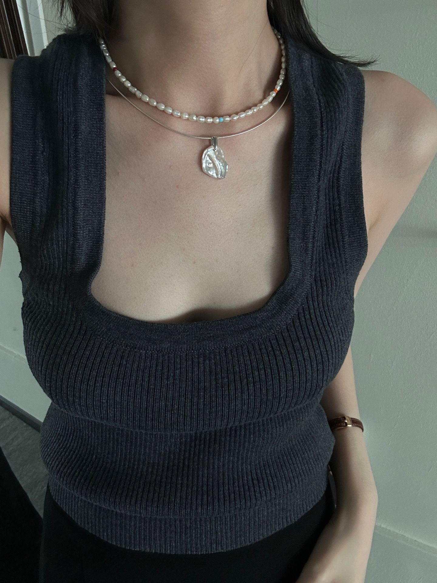 Domestic14KGold Filled ColorfulSingle PearlPearlNecklace