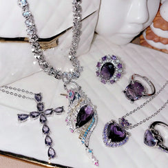 Purple Grape Series Ring & Necklace Set