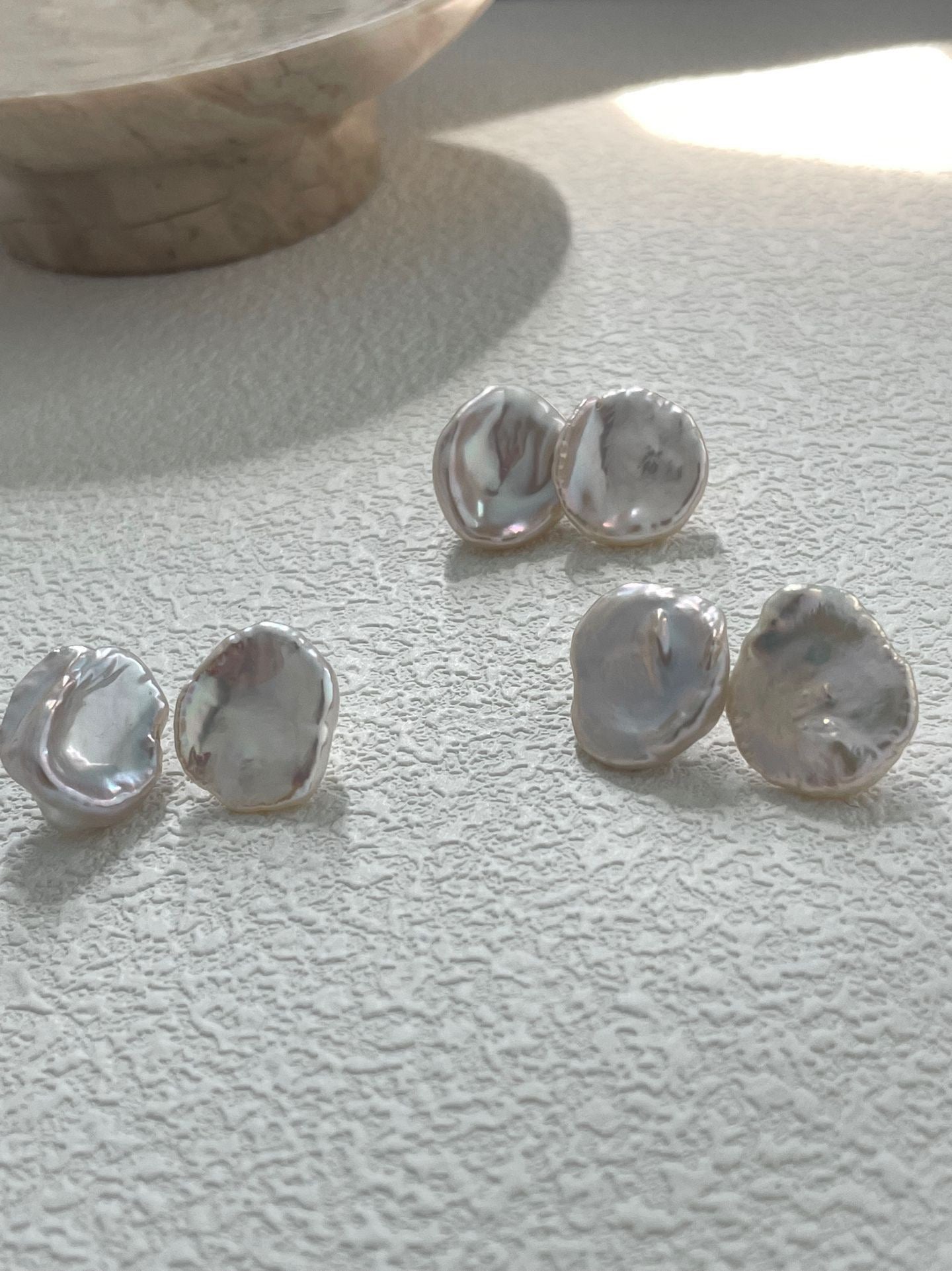 Sterling Silver Petal Pearl Earrings