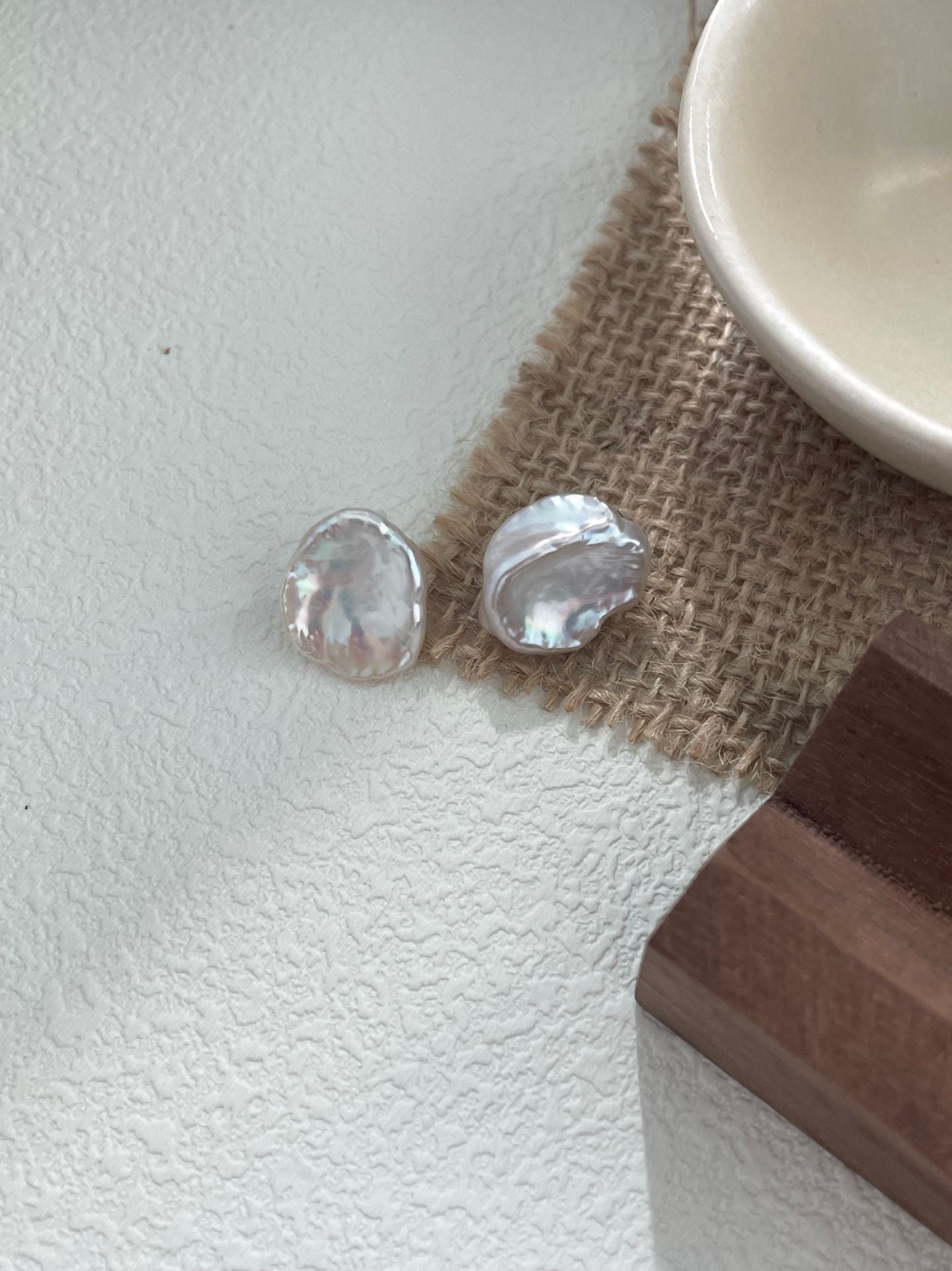 Sterling Silver Petal Pearl Earrings