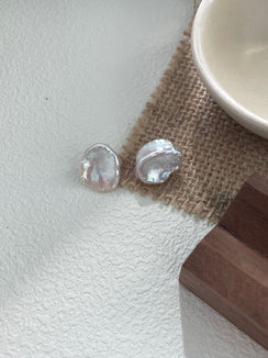 Sterling Silver Petal Pearl Earrings