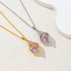 Teardrop Rhinestone Pendant Necklace