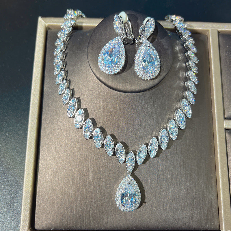 Shiny Glitter Earring and Necklace Jewelry Set