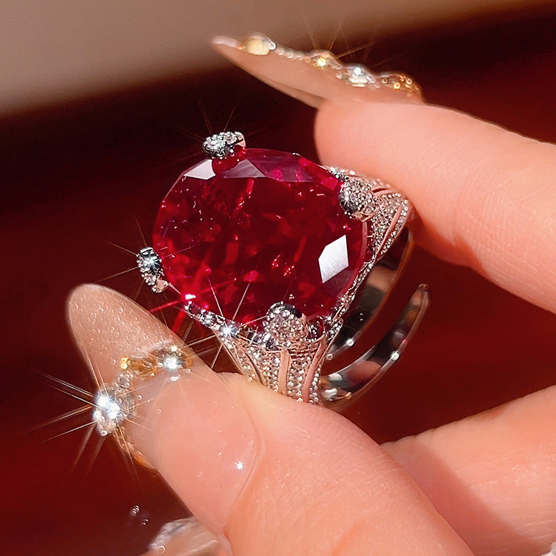 Multi-Color Inlaid Diamond Ring