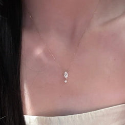 Tear Shaped Rhinestone Thin Necklace