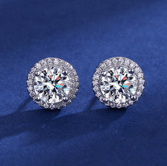 Multi-Color Gem Inlaid Stud Earrings